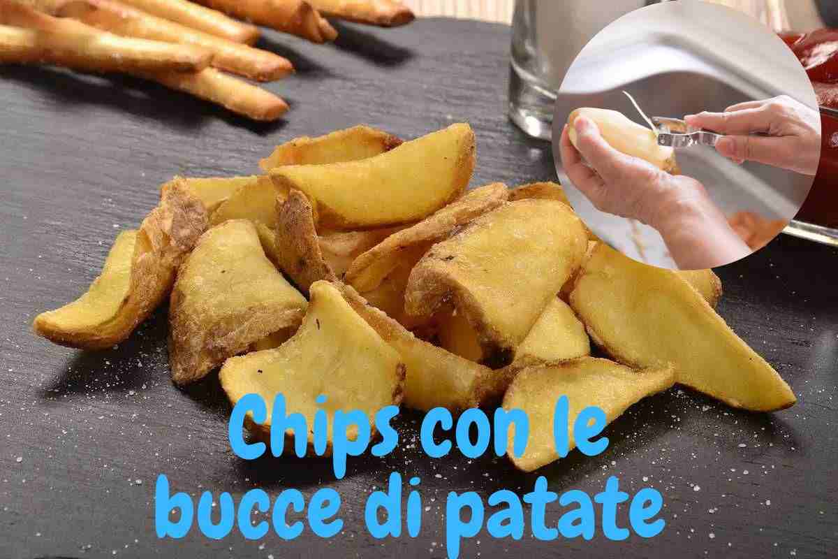 Chips con bucce di patate