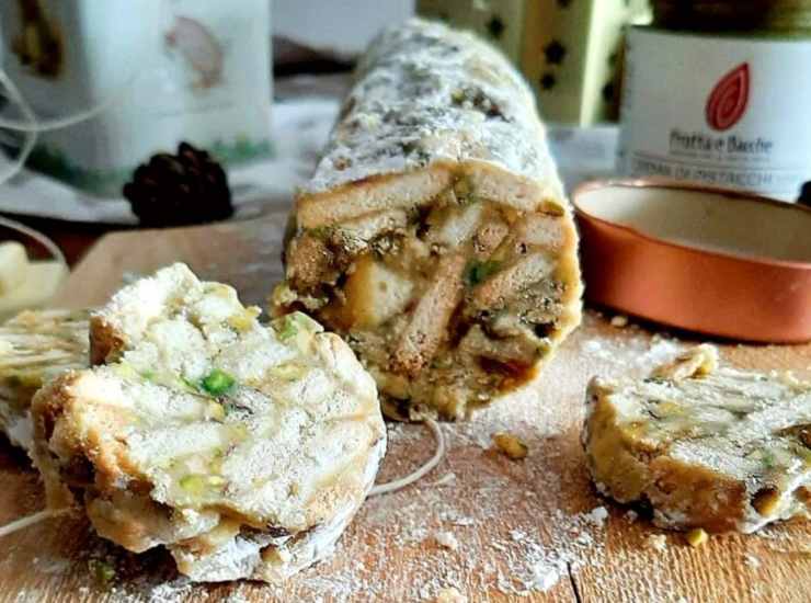 Salame cioccolato bianco e pistacchio