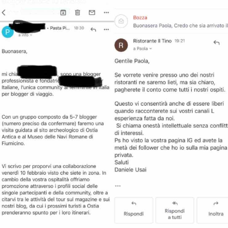 Lele Usai contro la blogger scroccona