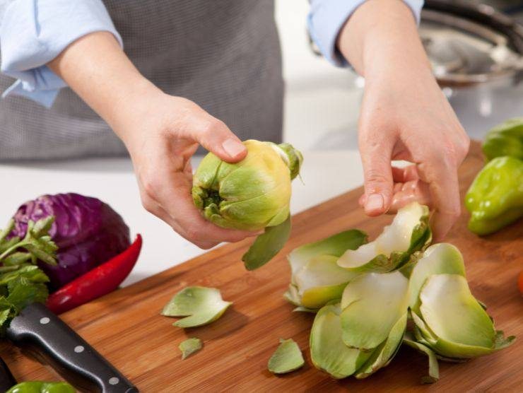 pulire carciofi, trucco degli chef