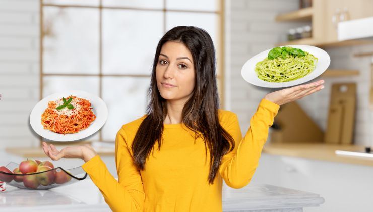 pasta pesto o pomodoro