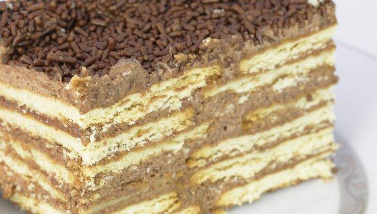 torta mattonella con biscotti